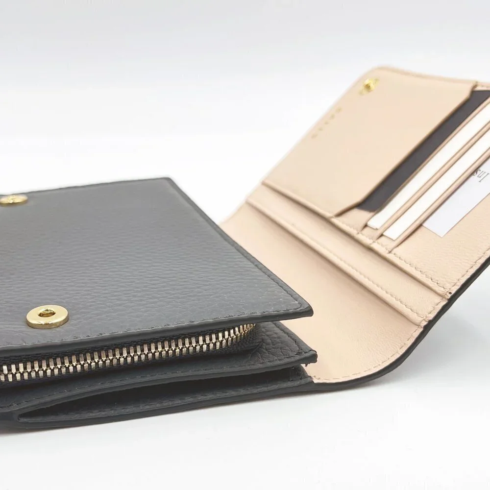 Bally Woodi Gray Pebbled Leather Bifold Wallet‎